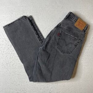 Levis 501 Original Fit Jeans Mens 25x30 Gray Black Denim Straight Leg Pants